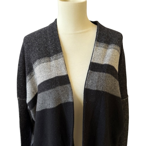 VINCE VARIEGATED OVERSIZED CARDIGAN WOOL CASHMERE CLASSIC MINIMALIST CHIC LUXE M - Picture 3 of 10